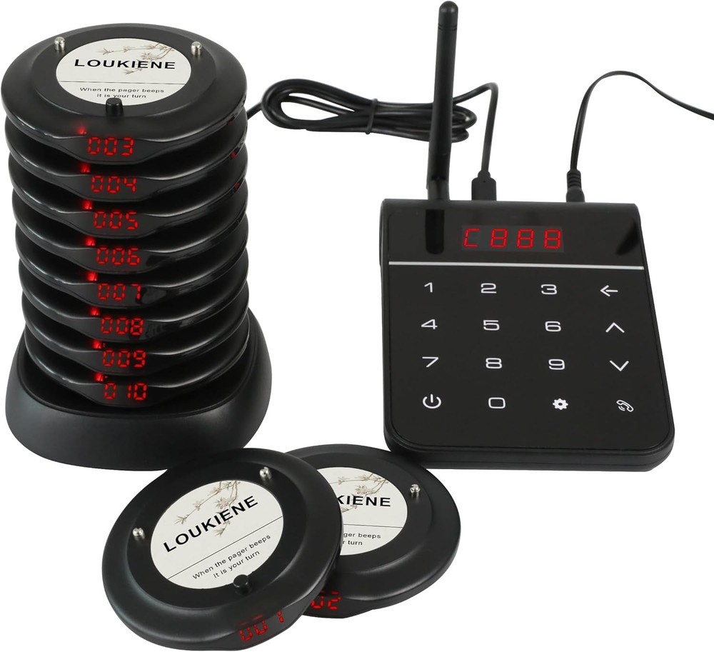 10+1 Pagers Restaurant Pager System Wireless Food Service 24h Standby Time