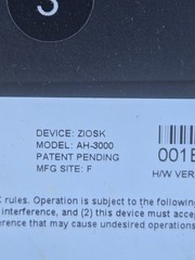 lot of 2 ZiOSK POS AH-3000 Terminal W Display NO BATTERY