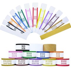 600Pcs Money Bands for Cash – Self-Adhesive Money Wrappers for Bills, Currency S