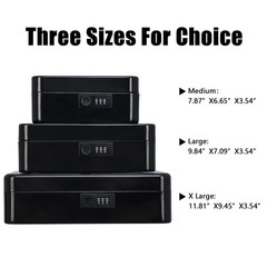 KYODOLED Large Cash Box with Combination Lock Safe Metal Money Large, Black