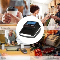 Portable Counterfeit Bill Detector Machine – 4-Way USD & Euro Counting, UV/IR/MG