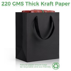 MOXARYSU Black Gift Bags With Handles: Small Medium 8x5x10 Inch 6pcs Black Pa…