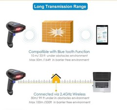 NETUM NT-1228BC Bluetooth Barcode Scanner 2.4G Wireless USB Handheld CCD