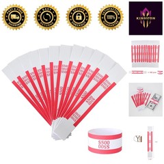 100 ABA Standard Red Self-Adhesive Currency Straps for Efficient Bill Organiz…