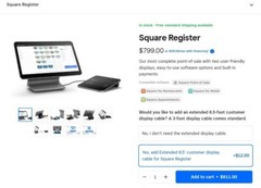 Square Register POS System With Printer Driven Drawer