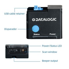 Datalogic USB IP54 1D 2D Gryphon GFS4520-BKK1-RED FixedBarcode Scanner w/ Cable