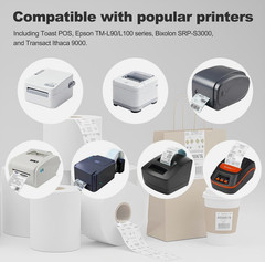 24 Rolls Sticky Thermal Paper 3 1/8″ x 170′ Adhesive Receipt POS Epson Square