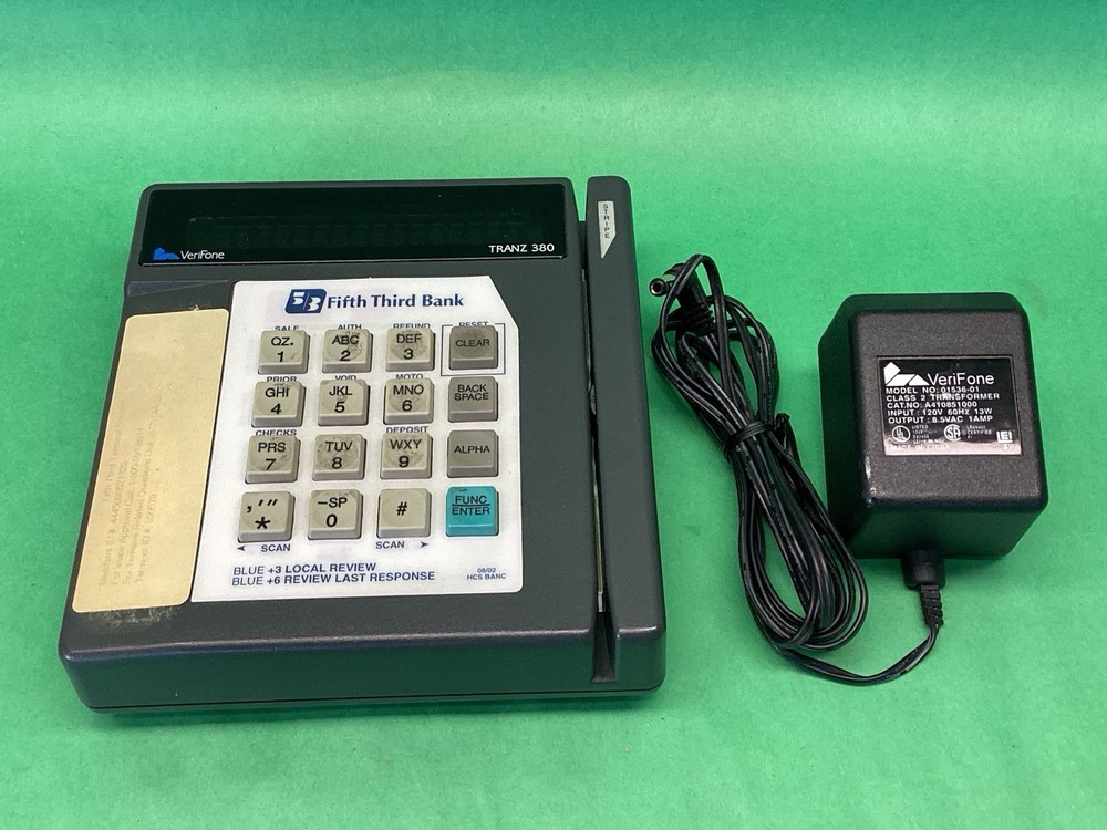 Verifone TRANZ 380 Credit Card Terminal PIN Pad POS – POWERS ON – UNTESTED