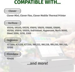 50 Pack of Lint-Free Thermal Paper 2-1/4″ x 63′ for Ingenico & Verifone