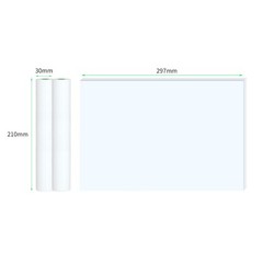 PeriPage 2Rolls A4 Thermal Paper Roll for 210x30mm Portable Thermal Printer MGVC