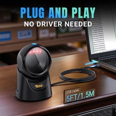 Barcode Scanner Handsfree Omnidirectional: Desktop 1D 2D QR USB Wired Adjustable