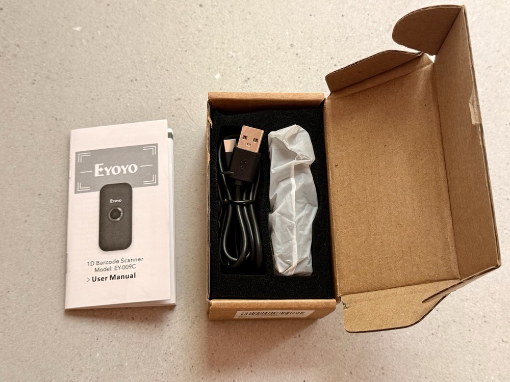 Eyoyo EY-009L Mini 1D Barcode Scanner Bluetooth 2.4G Wireless USB Pocket Black