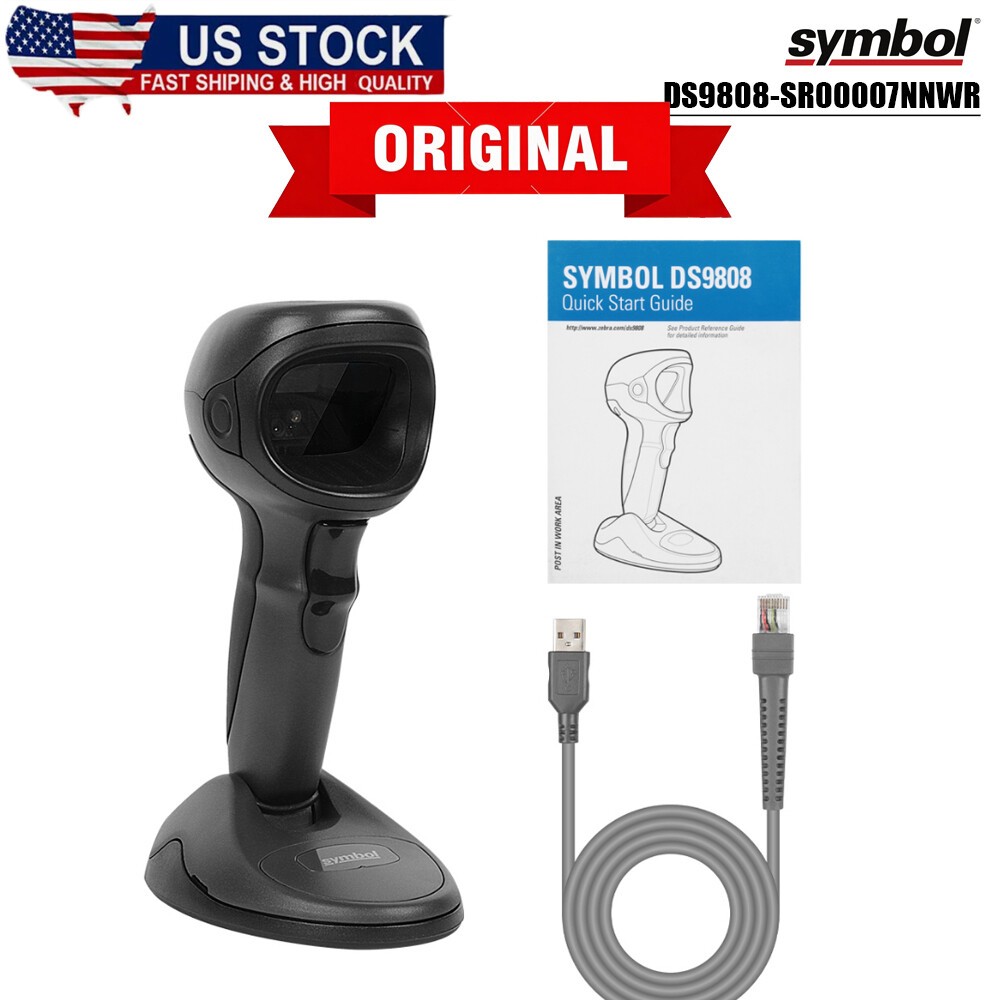 Symbol DS9808-SR00007NNWR 1/2D Image Handheld Reader Barcode Scanner w USB Cable