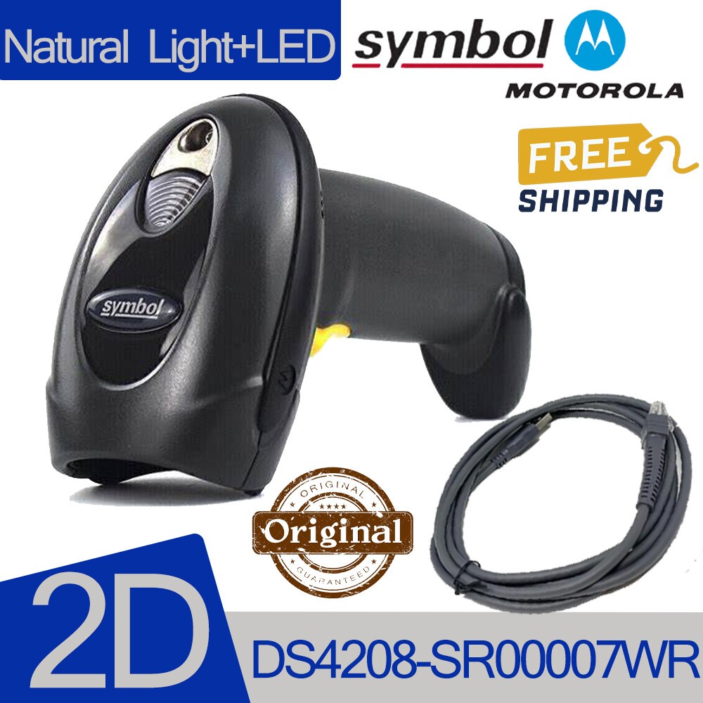 Motorola Symbol 2D DS4208-SR00007WR Laser Imager Barcode Scanner Reader Kit US
