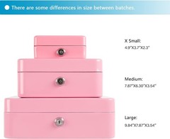 Portable Pink Cash Box with Key Lock & Removable Tray – Ideal for Home & Travel