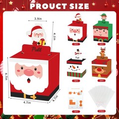 4 Pack Christmas Money Box for Cash Gift Pull Christmas Surprise Money Holder…
