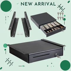 NEW Cash Register Drawer Under Counter Mount 16″ 5 Bill 6 Coin Tray RJ11 Key】