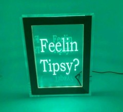 Personalized Tip Box Raffle Fund Raiser Donation Jar Engraved Light Changing LED