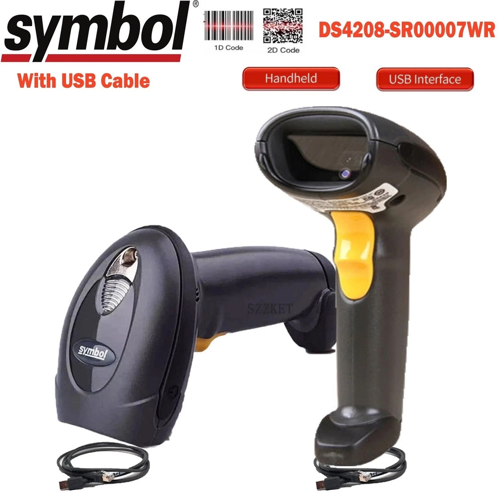 Zebra Symbol DS4208-SR00007WR 2D QR Code Barcode Scanner Reader w/ USB Cable