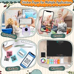 9 Rolls Mini Printer Sticker,57X25mm,Thermal Inkless Printing Paper for Mini …