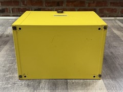 UNIQUE VINTAGE Yellow Oxford Metal Medication LOCKBOX-Antique