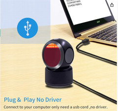 1D 2D QR Desktop Barcode Scanner Symcode Omnidirectional USB Scanner