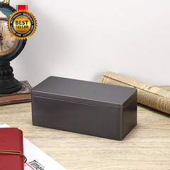 2 Packs Black Metal Cash Box Rectangular Money Organizer with Lid Currency Stora