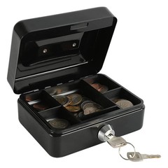 Locking Steel Mini Cash Box with Removable Coin Tray and Key Lock for …