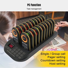 RETEKESS TD169 wireless calling system pager for restaurant PC function 20 Pager