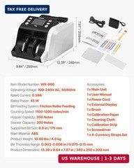 VEVOR Mixed Denomination Money Counter Machine, 1200 Notes/Minute, Cash Counter