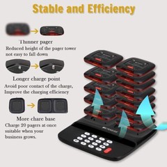 Retekess TD183 Restaurant Pager System Guest Queuing 20 Buzzers Food Truck Club