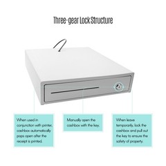 Heavy Duty 4 Grid 3 Gear POS Cash Drawer With Lock RJ11 Interface V1
