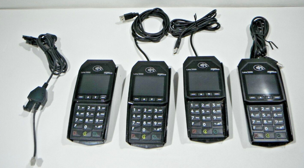 4x Ingenico Lane 3000 Pin-Pad Credit Card Terminals | Touch, Swipe, Chip