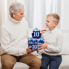 10th Birthday Decorations PullOut Money Gift Box Cash Blue Silver Fun Card
