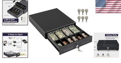 POS Cash Drawer 13″ with Removable Coin Compartment – Black