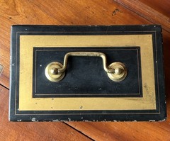 Antique English Hobbs & Co Toleware safety deposit box / Cash Box Victorian Era