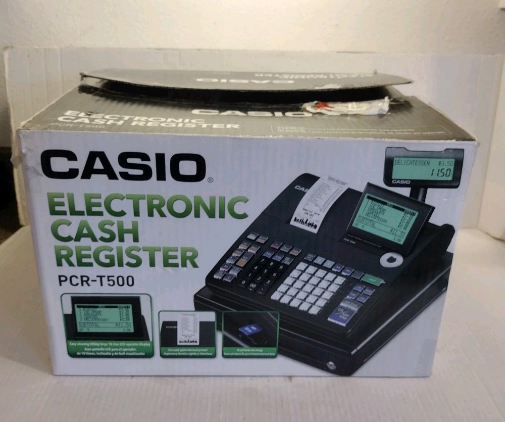 Casio PCR-T500 Electronic Cash Register Thermal Print Manual Drawer Keys