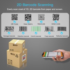 Eyoyo 2D Barcode Scanner Wireless Bluetooth Back Clip Reader for Android Phone