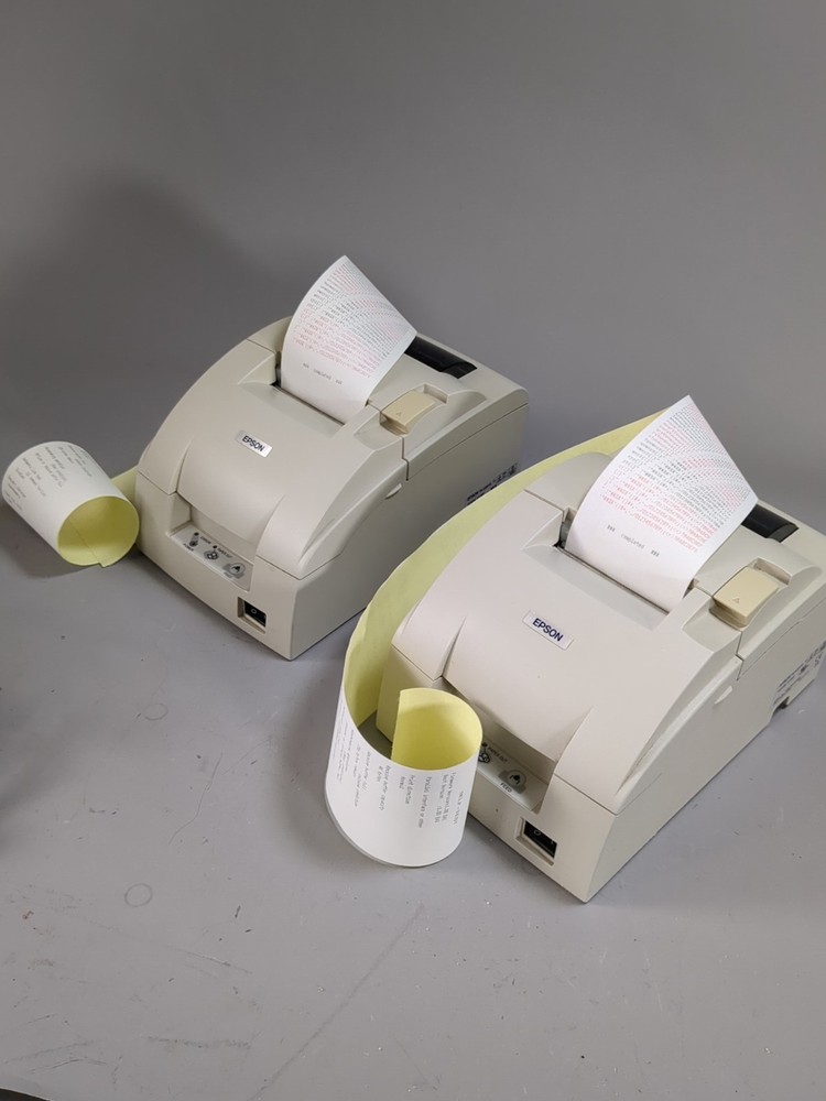 Lot of 2 Epson TM-U220PD Receipt Printer M188D No Power Adapter Tested Working