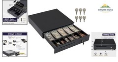 Sturdy Cash Drawer for Retail Use with Adjustable Slots and Key Control Security