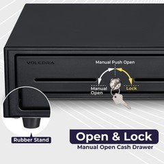 Volcora 16 Manual Push Open Cash Register Drawer for Point of Sale (POS) System,
