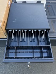Volcora Black 16 Auto Open Cash Drawer W/ Keys Pre Owned Excellent Condition