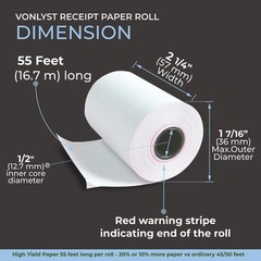 Credit Card Machine Paper Roll for Dejavoo Z8 Z9 Z11 (30 rolls) 30 rolls