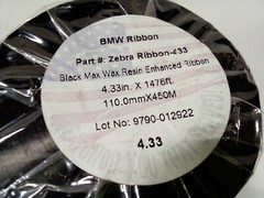 Zebra Ribbon Max Wax Resin 4.33″ X 1476ft Zebra Ribbon-433