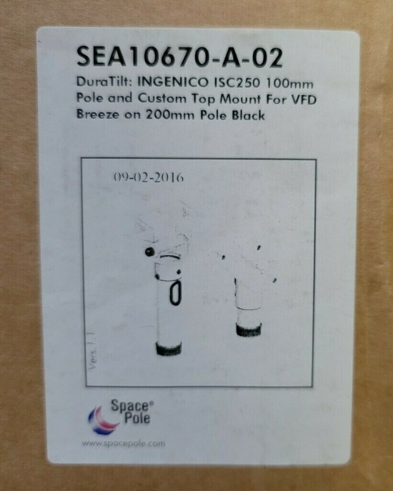 New SpacePole SEA10670-A-02 Duratilt: Ingenico ISC250 100mm Pole + Mount Black