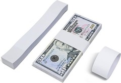 Money Band Currency Straps – 7.5 x 1.15 Inches, 100 Self-Sealing Bill Wrappers