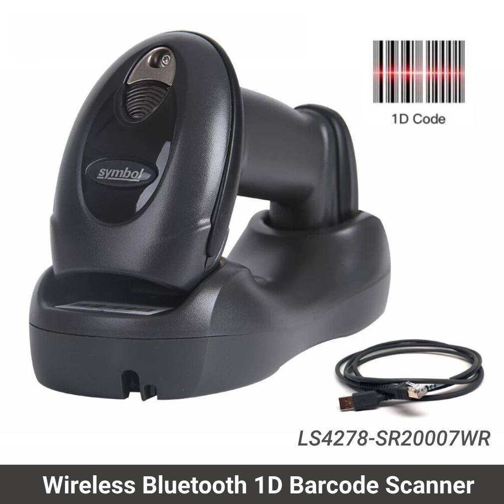 Symbol Motorola LS4278-SR20007WR Wireless Bluetooth 1D Barcode Scanner USB