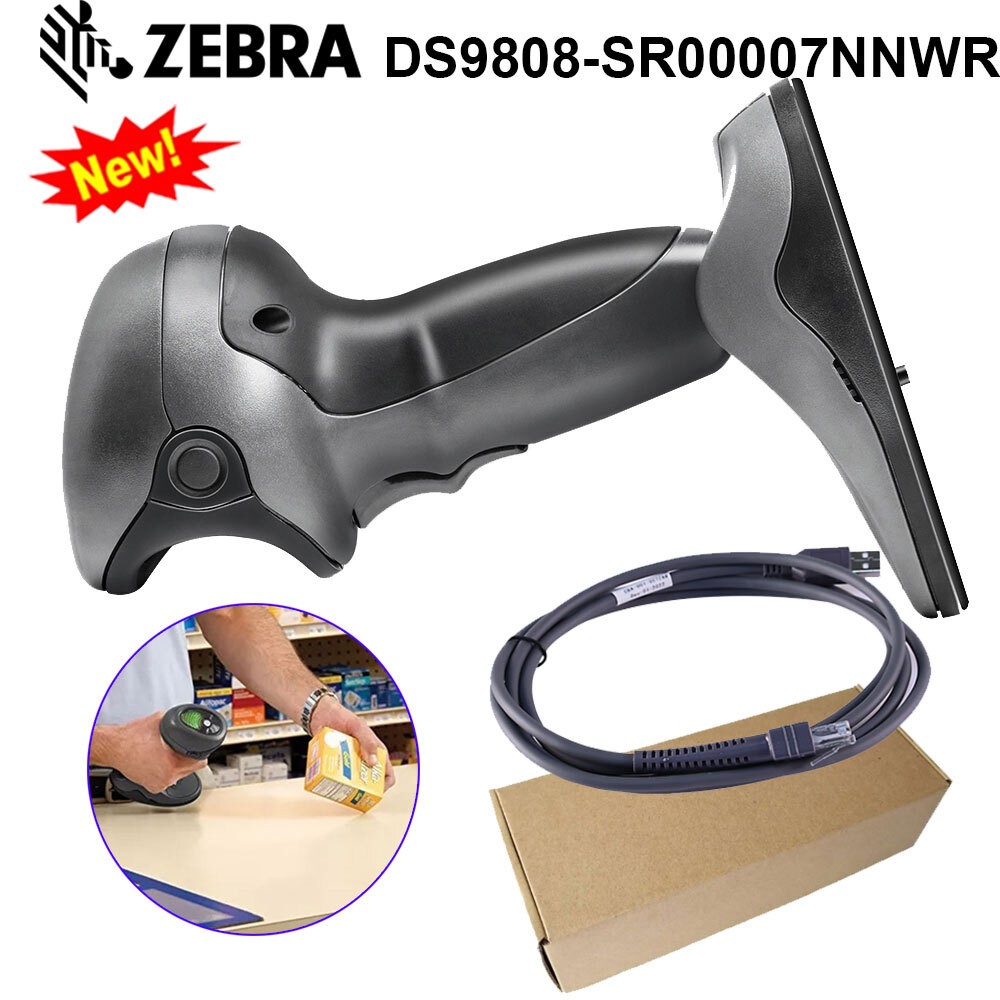 Zebra Symbol DS9808-SR00007NNWR 1D/QR Code Barcode Scanner With USB Cable
