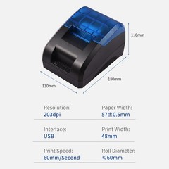 58mm Thermal Receipt Printer Desktop USB&BT Wireless Connection Printer Bar ALLW