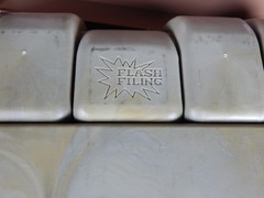 VINTAGE FLASH FILING METAL CASH LOCK BOX W/KEY STRONG BOX SAFE W/TRAY EXCELLENT!